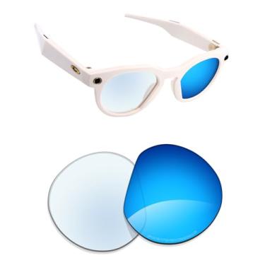 Imagem de Alphax Lentes de reposição espelhadas fotocromáticas azuis Adapt Ice Blue não polarizadas para óculos inteligentes Oakley Meta HSTN OW8002-51 mm