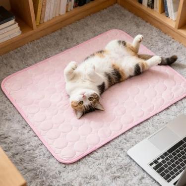 Imagem de Tapete de resfriamento macio reutilizável para animais de estimação, 50 x 38 cm, almofada de gelo portátil para cães e gatos, cobertor lavável de verão para acampamento, cama para animais de estimação