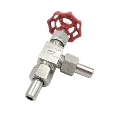 Imagem de Válvula de agulha soldada em ângulo de aço inoxidável 304 J24W-160P Válvulas de agulha de ângulo de alta pressão (DN15 OD18mm)