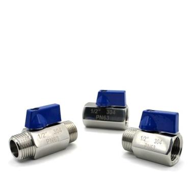Imagem de SS304 Mini válvula de esfera de aço inoxidável 1/8 1/4 3/8 3/4 1 polegada macho fêmea válvula de corte macho válvula NPT 1/2 polegada 1 peça (2.5 cm, BSP_Female X Female_SS304)