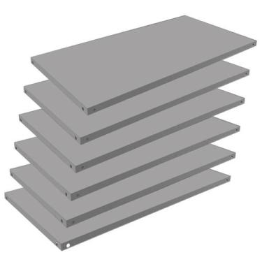 Imagem de 6 Bandejas De Aço Para Armário Estante Resistente Prateleira 90x27 Sal