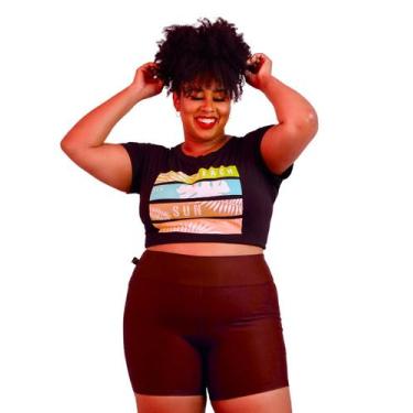 Imagem de Short Plus Size Meia Coxa Poliamida BlackOut G1 G2 G3 PINA, G1, Bordô
