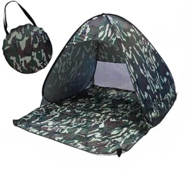 Imagem de Barraca de Praia Automática Pop Up UV50+ 200x165x130cm Tenda Portátil com Proteção Solar para Camping e Praia (Camuflagem)