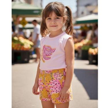 Imagem de Conjunto Feminino Verão Bananas Kely Kety Shorts Soltinho, 01, Rosa