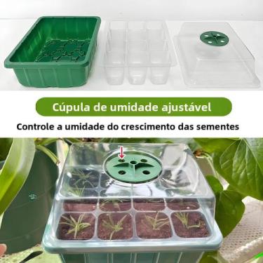 Imagem de Bandeja De Germinação Ajustável Com Luz Para Plantas, Kits Elevados Pa
