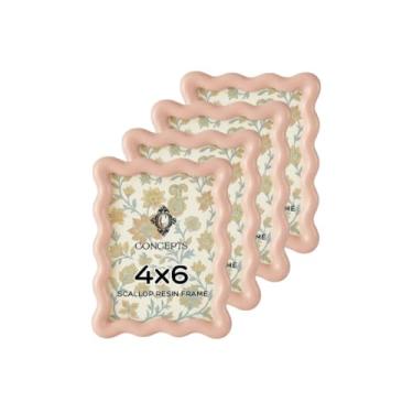 Imagem de Concepts Porta-retrato de resina recortada rosa 10 x 15 com vidro temperado (pacote com 4)