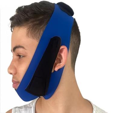 Imagem de Cinta Modeladora Modeladora Facial Afina Rosto e Reduz Papada (Azul)