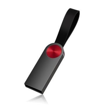 Imagem de Pen drive USB 2.0 de metal de 32 GB, chips de alto desempenho, à prova d'água, resistente ao desgaste, design de orifício para pendurar, Plug and Play, compatível com laptop, impressora e muito mais