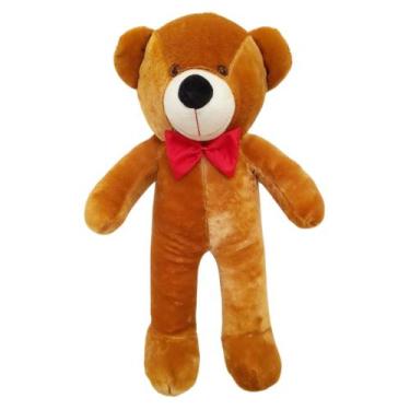 Imagem de Urso Teddy de Pelúcia Mel 70cm Com Gravatinha Borboleta - 508 - Luckba