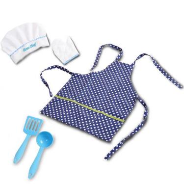 Imagem de Kit Cozinha Infantil Avental Chapéu E Luva Gran Chef Menino - Nig Brin