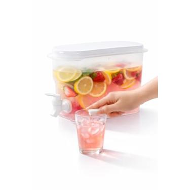 Imagem de Suqueira com Torneira 2,8L para Geladeira – Dispenser de Bebidas com Tampa, Ideal para Água Saborizada, Suco e Chá Gelado