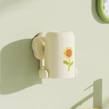 Imagem de Suporte de escova de dentes, organizador de escova de dentes adesivo para parede, traga um copo de enxaguante bucal para organizar e armazenar bancadas de banheiro rotina de banheiro organizada (verde