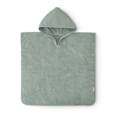 Imagem de Ehrenkind Poncho de toalha com capuz infantil - Roupão de banho 100% algodão orgânico para meninos e meninas, terry macio e absorvente, certificado Oeko-Tex, tamanho único, verde jade, perfeito para