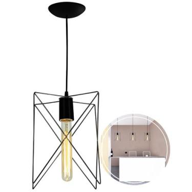 Imagem de Pendente Luminaria Estrela LowCost Cozinha Quarto Preto - MARRYLUZ