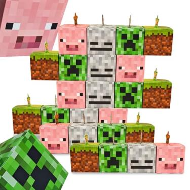 Imagem de Pacote com 24 caixas de lembrancinhas de festa Pixel – Caixas de presente de aniversário para crianças, caixas de doces, decorações de festa para meninos e meninas (24 peças)