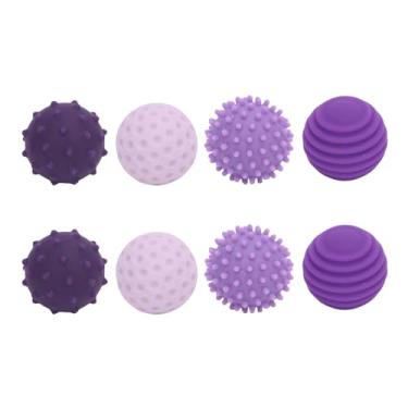 Imagem de Ainoli 8 peças de bolas sensoriais de silicone com ponta do dedo, bolas texturizadas, brinquedo de alívio do estresse para viagens, trabalho e casa (Roxa)