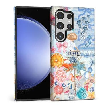 Imagem de TAMEFOX Capa para Samsung Galaxy S24 Ultra, capa protetora antiqueda contra arranhões para mulheres, meninas, verão, praia, surfe, colagem