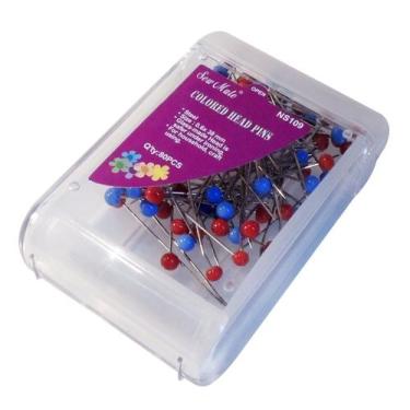 Imagem de 80 Alfinetes Cabeça Vidro Inox Inoxidável Costura Patchwork. - SEW MAT