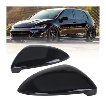 Imagem de Tampa lateral do espelho retrovisor compatível com vw golf 7 mk7. 5 gti para touran 2014-2019 caixa preta brilhante 5g0857537 5g0857538(2pcs Left Right)