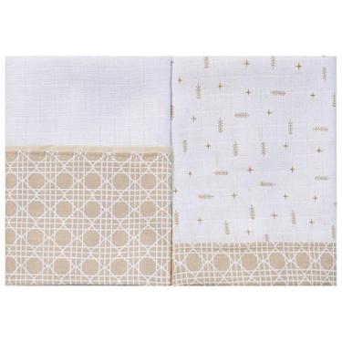 Imagem de Fralda para Bebê 65 cm x 67 cm 02 Unidades Baby Joy, Flechas Bege