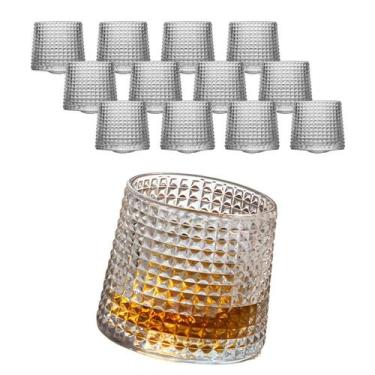 Imagem de Jg 12 Copo Vidro Whisky Baixo Giratório Canelado Drink 150ml - CLICK H