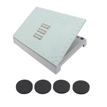 Imagem de TOPINCN Apoio para Os Pés de Mesa de Altura Ajustável, Descanso para Os Pés Sob a Mesa No Trabalho, Banco Ergonômico Removível para para Jogos de Viagens de Avião Em Casa No (Verde)