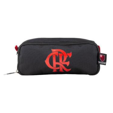 Imagem de Estojo Duplo Flamengo Escolar Juvenil Oficial Nação Preto