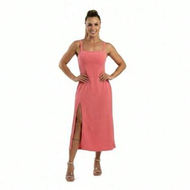 Imagem de Vestido Longuete Midi Elegante Para Casamento Civil E Convidada Com Fe