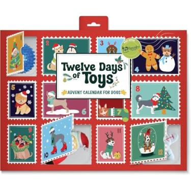 Imagem de Spunky pup Calendário do advento de 12 dias de brinquedos 2024 - não tóxico para cães - inclui 12 brinquedos diferentes - perfeito para contagem regressiva de Natal