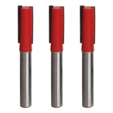 Imagem de Kit 3 Fresa Reta Paralela 8Mm X 6Mm Metal Duro Tupia Madeira