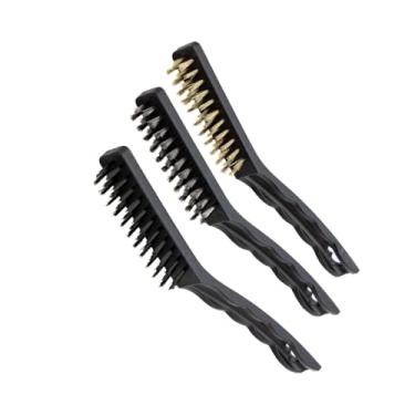 Imagem de Kit 3 Escovas de Aço Premium para limpeza Profissional e Doméstica, Resistente e Design Ergonômico, Ideal para Remoção de Ferrugem, Remoção de Gorduras, Limpeza de Grelhas, Limpeza Pesada no Geral