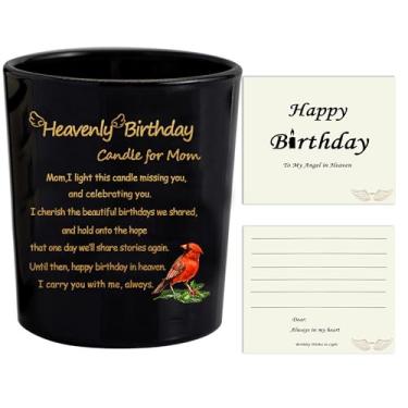 Imagem de Vela de aniversário celestial para mãe – Vela memorial de simpatia para perda da mãe, presente de lembrança de aniversário no céu para mãe falecida, vela de lembrança de aniversário Missing You in