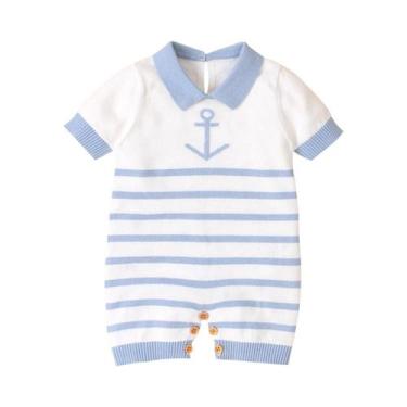 Imagem de Macacão De Verão Para Bebês, Meninos E Meninas, Algodão, Manga Curta, 