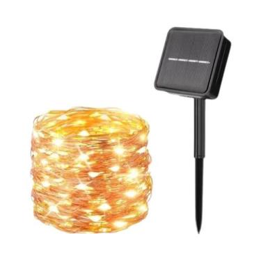 Imagem de Luzes De Cordão Solar LED, Guirlanda De Fadas Com Fio De Cobre Para De