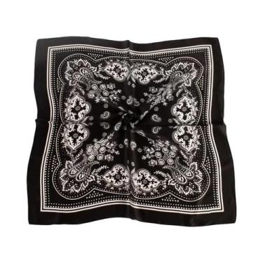 Imagem de Lenço De Seda Satin Vintage Paisley 70x70 Estilo Europeu-Americano Com
