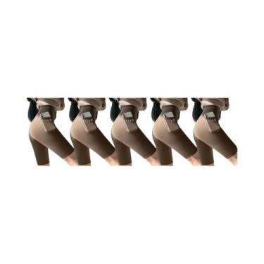 Imagem de Shorts De Yoga Femininos De Cintura Alta 2 Em 1 Para Fitness, Treino, 