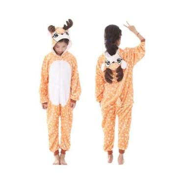 Imagem de Pijamas De Inverno Para Meninas, Macacão De Pelúcia Com Capuz De Unicó