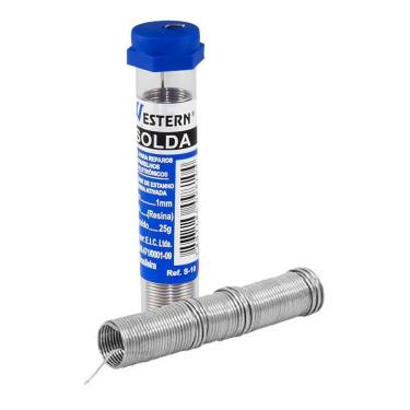 Imagem de Tubo De Solda Estanho Western 1Mm Para Eletrônicos 25Gr.
