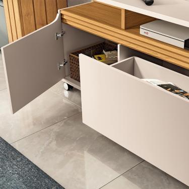 Imagem de Estante Painel Para Tv 70 Pol 170cm 2 Portas Planck B01 Off White Cinamomo - Lyam Decor