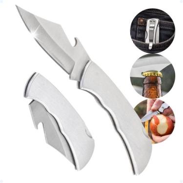 Imagem de Canivete De Bolso Aço Inox Camping Pescaria Trava E Gancho - Hxt