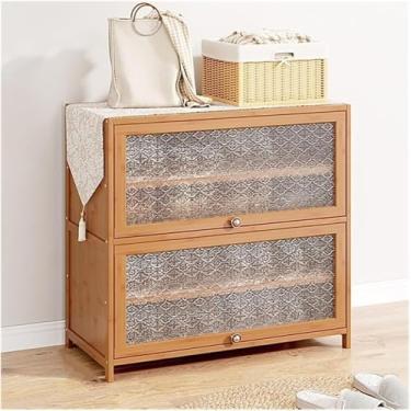 Imagem de Llpsmeng Sapateira, armazenamento de sapatos, armário de sapatos multicamadas com portas dobráveis, organizador de sapateira ajustável em pé para armários corredores quartos entradas (5 camadas 70 cm)