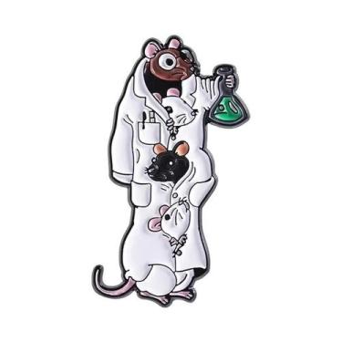 Imagem de Broche De Esmalte De Rato De Laboratório De Química Para Cientistas E 