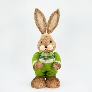 Imagem de Coelho De Páscoa Decoração Coelhinho Verde Em Palha 60cm