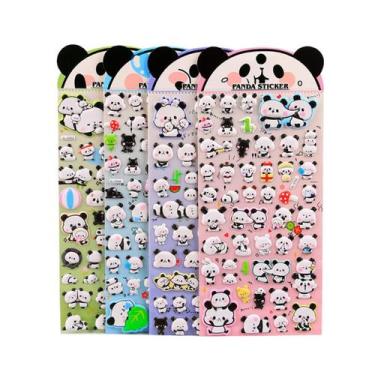 Imagem de Adesivos 3D Puffy Cute Panda para bolsa de festa infantil (4 folhas) -