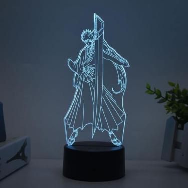 Imagem de Luz noturna LED 3D Bleach Kurosaki Ichigo Color Change - Yiweisai