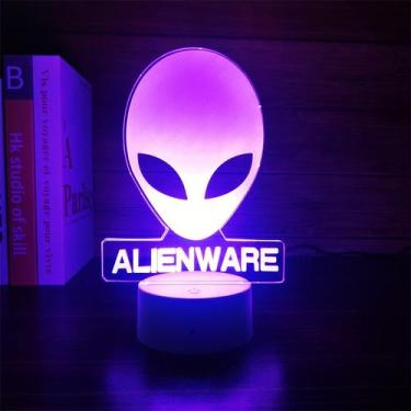 Imagem de Night Light Republic Of Gamers Alien 3D LED que muda de cor - yiweisai