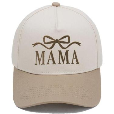 Imagem de Boné de beisebol, chapéus lisos de algodão com bordado MAMA Bow - Yiwe