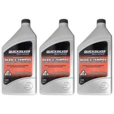 Imagem de Óleo Motores de Popa 2T Quicksilver TCW3 1 Litro Kit Com 3 litros - Me