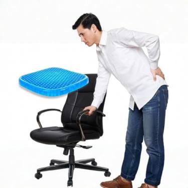 Imagem de Almofada Ortopédica Assento Gel Silicone Egg Anatômica Para Hemorroidas Cóccix Próstata e Coluna Lombar Alívio de Dor Ciática Conforto para Cadeirante Escritório Carro Casa Capa Lavável