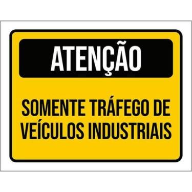 Imagem de Kit 5 Placas Sinalização - Atenção Somente Tráfego Veículos - Sinalizo